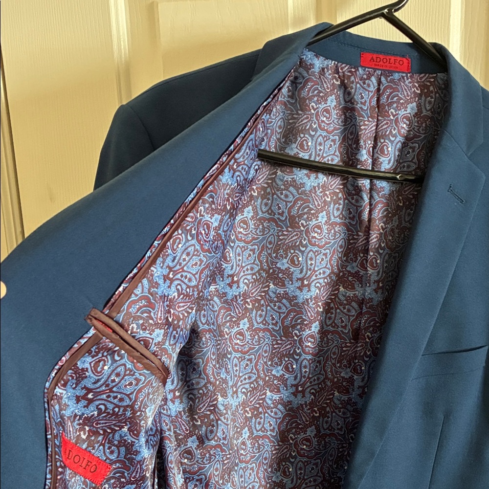 Adolfo Dark Blue Men's Blazer - Picture 2 of 9